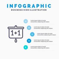 Chart Education Presentation School Line icon with 5 steps presentation infographics Background vector