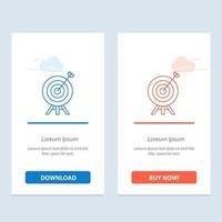 Target Archery Arrow Board  Blue and Red Download and Buy Now web Widget Card Template vector