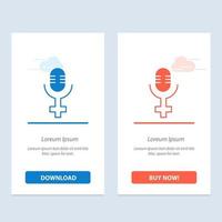 Microphone Record  Blue and Red Download and Buy Now web Widget Card Template vector