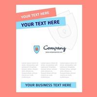 Protected shield Title Page Design for Company profile annual report presentations leaflet Brochure Vector Background
