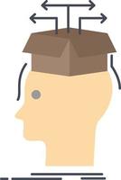 Data extraction head knowledge sharing Flat Color Icon Vector