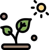 biología planta ciencia sol color plano icono vector icono banner plantilla