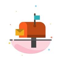 Mail Post Mailbox Post office Abstract Flat Color Icon Template vector