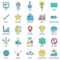 25 Business Concept Mix Flat Color Icon set vector