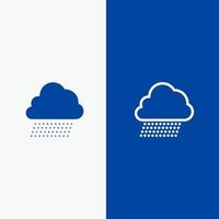 Sky Rain Cloud Nature Spring Line and Glyph Solid icon Blue banner Line and Glyph Solid icon Blue banner vector