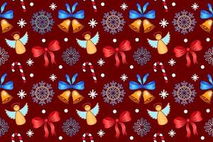 Colorful Christmas seamless pattern. Repeating abstract pattern with repeating decorative elements. vector