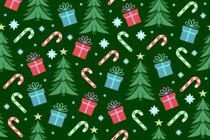 Colorful Christmas seamless pattern. Repeating abstract pattern with repeating decorative elements. vector