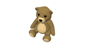 ours en peluche poupée dessin animé 3d png