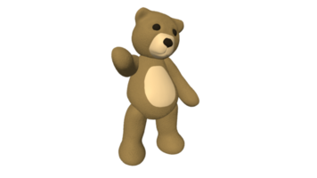 teddy beer pop tekenfilm 3d PNG