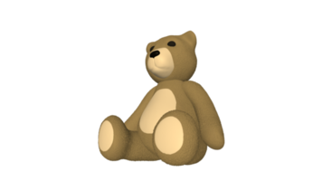 ours en peluche poupée dessin animé 3d png