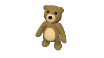 Teddy bear doll cartoon 3d png