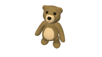 ours en peluche poupée dessin animé 3d png