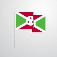 vector de diseño de bandera ondeante de burundi