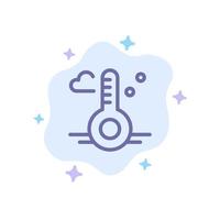 Temperature Thermometer Weather Spring Blue Icon on Abstract Cloud Background vector