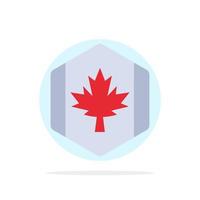 Flag Autumn Canada Leaf Maple Abstract Circle Background Flat color Icon vector