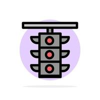 Light Sign Station Traffic Train Abstract Circle Background Flat color Icon vector
