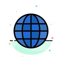 World Globe Map Internet Abstract Flat Color Icon Template vector