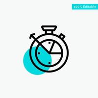 Measure Time Clock Data Science turquoise highlight circle point Vector icon