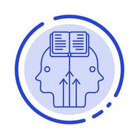 Mind Reading Programming Man Blue Dotted Line Line Icon vector