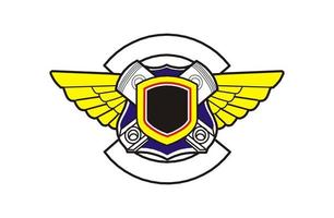 piston spark plug with wing emblem stamp badge logo