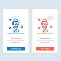 Astronomy Rocket Space Fly  Blue and Red Download and Buy Now web Widget Card Template vector