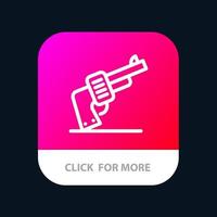 Gun Hand Weapon American Mobile App Button Android and IOS Line Version vector