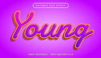 young 3d text effect and editable text effect vector
