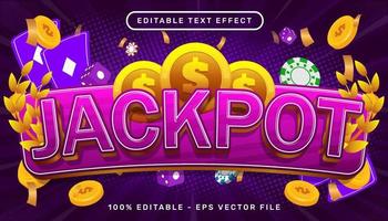 jackpot 3d text effect and editable text effect vector