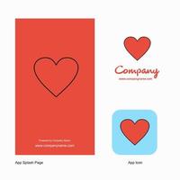 Heart Company Logo App Icon and Splash Page Design Creative Business App Design Elements vector