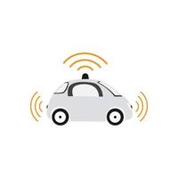 Autonomous self driving car vector image design illustration