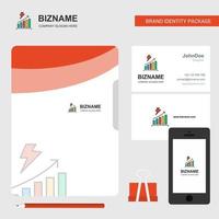 Graph rising Business Logo File Cover Visiting Card and Mobile App Design Vector Illustration