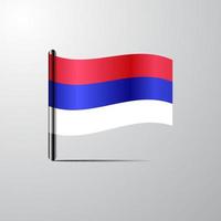 Republika Srpska waving Shiny Flag design vector