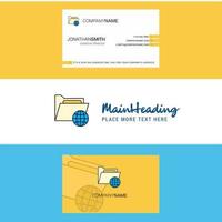 Beautiful Shared folder Logo and business card vertical Design Vector