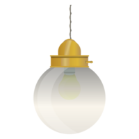 lámpara colgante con bombilla de vidrio de estilo realista. ilustración png colorida.