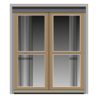 Vintage-Fenster im realistischen Stil. Holzrahmen und Jalousie. bunte png-illustration. png