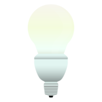 Light bulb LED in realistic style. Incandescent and energy saving. Colorful PNG illustration.