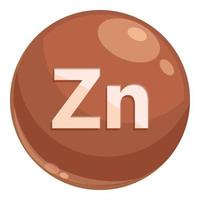 icono de suplemento de zinc vector de dibujos animados. alimentos minerales