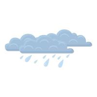 Overcast rain icon, cartoon style vector