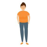 Obesity icon, cartoon style vector