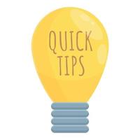 Bulb idea tips icon, cartoon style vector