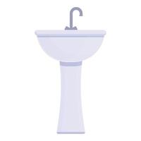 Washbasin icon, cartoon style vector