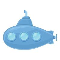 icono submarino submarino, estilo de dibujos animados vector