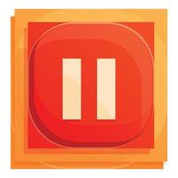 Pause button interface icon, cartoon style vector