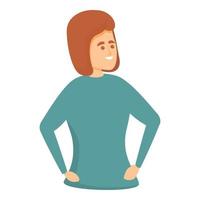 Woman narcissism icon, cartoon style vector