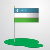 Uzbekistan Flag Pole vector