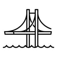 icono de puente de arquitectura, estilo de esquema vector