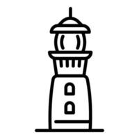 icono del faro del puerto, estilo de esquema vector