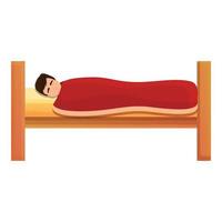 Kid boy sleeping icon, cartoon style vector