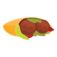 Traditional falafel icon, cartoon style vector