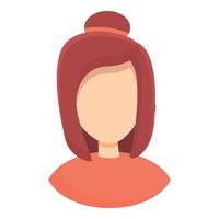 Anonymous hidden girl icon, cartoon style vector